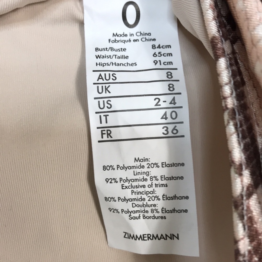 NWT ZIMMERMAN Bellitude snake-print one piece swimsuit - Picture 6 of 6